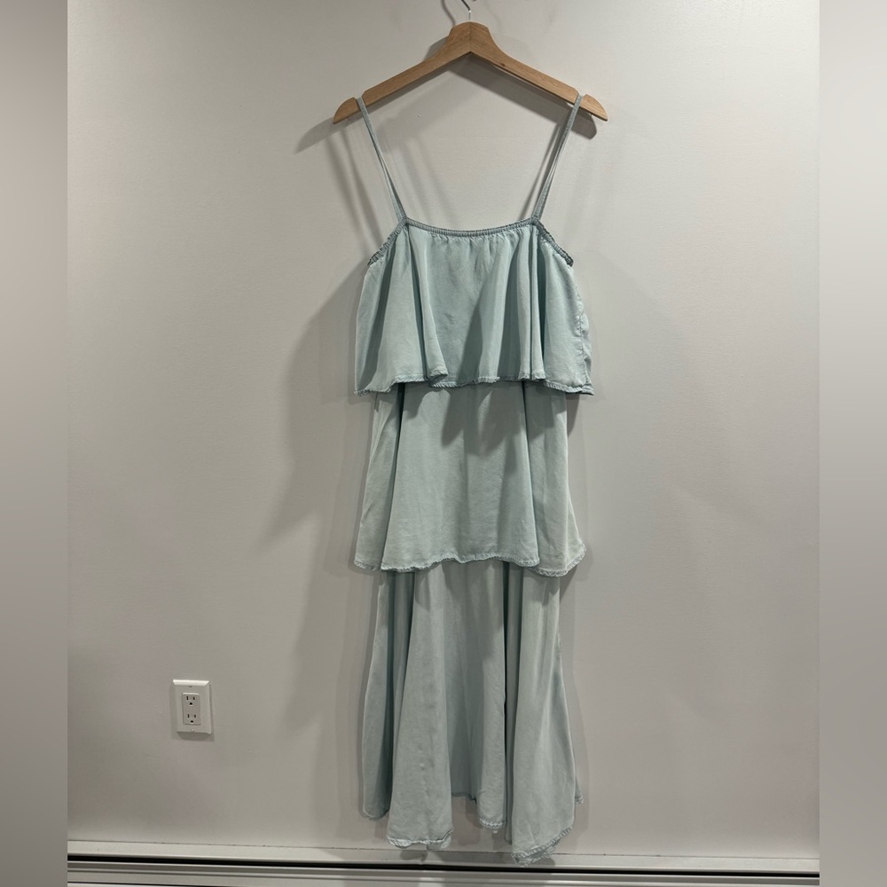 RAEY Women’s Ruffle Layered Blue Dress Size 8